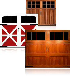 Image of 3 garage doors made by Wayne Dalton.